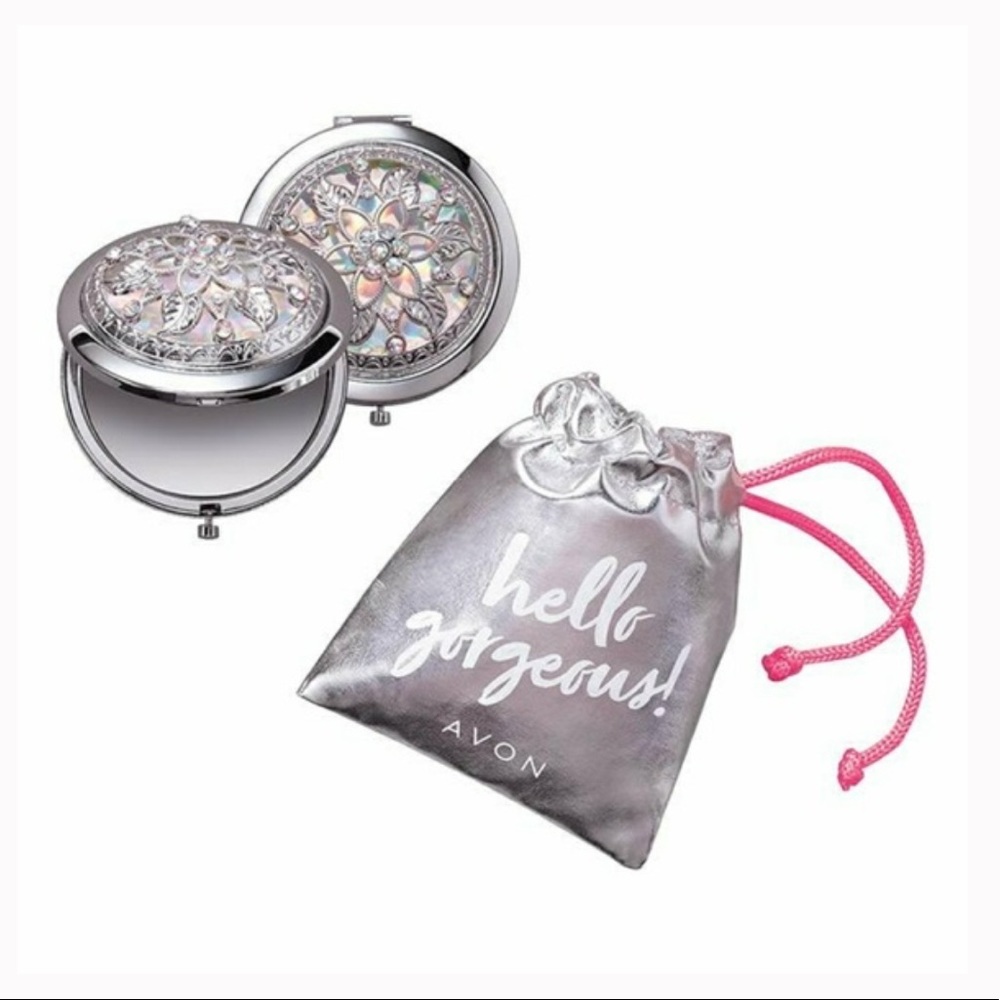 Avon vintage bejeweled compact mirror!